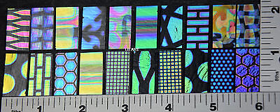 20 COATINGS BY SANDBERG DICHROIC GLASS SAMPLER 10 Blk & 10 Clear 1/2" x1" 90 COE Coatings by Sandberg - фотография #4