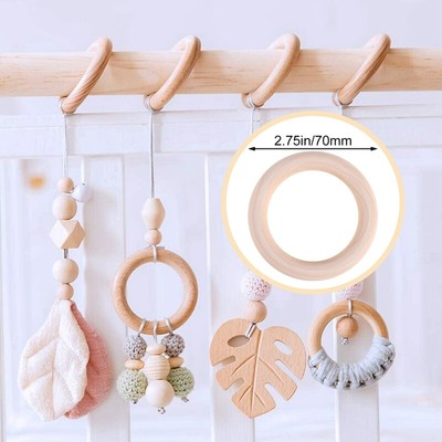 25 Pcs Natural Wood Rings 70mm Unfinished Macrame Wooden  Wood Circles for DIYs unbrand Does Not Apply - фотография #8