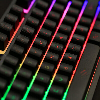 Rainbow LED Gaming Keyboard and Mouse Set Multi-Colored Backlight Mouse Unbranded - фотография #3
