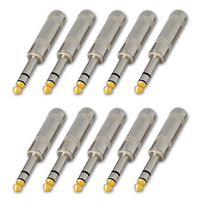 10,1/4 Stereo TRS heavy duty male audio speaker guitar cable connector plug JACK Unbranded Does not apply