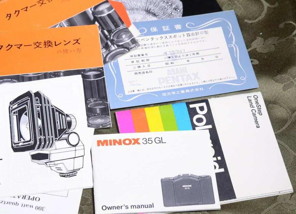 Lot (16) Instruction Books & Manuals:  Pentax SPECTRALSTAR Gossen MINOX Polaroid Pentax - фотография #3