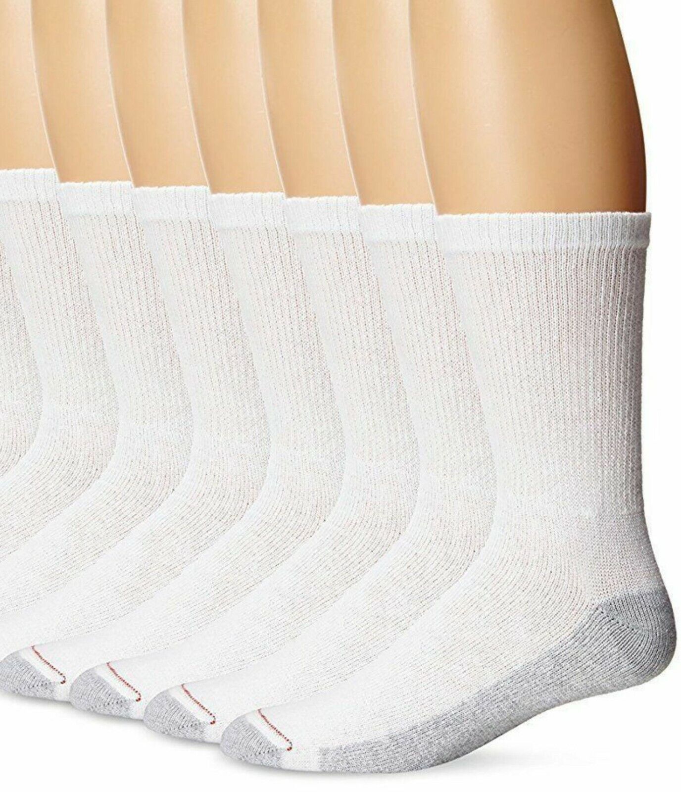 12 Pairs Hanes Premium Cushion Crew  Men's Cotton Socks, Crew, White, size 12-14 Hanes