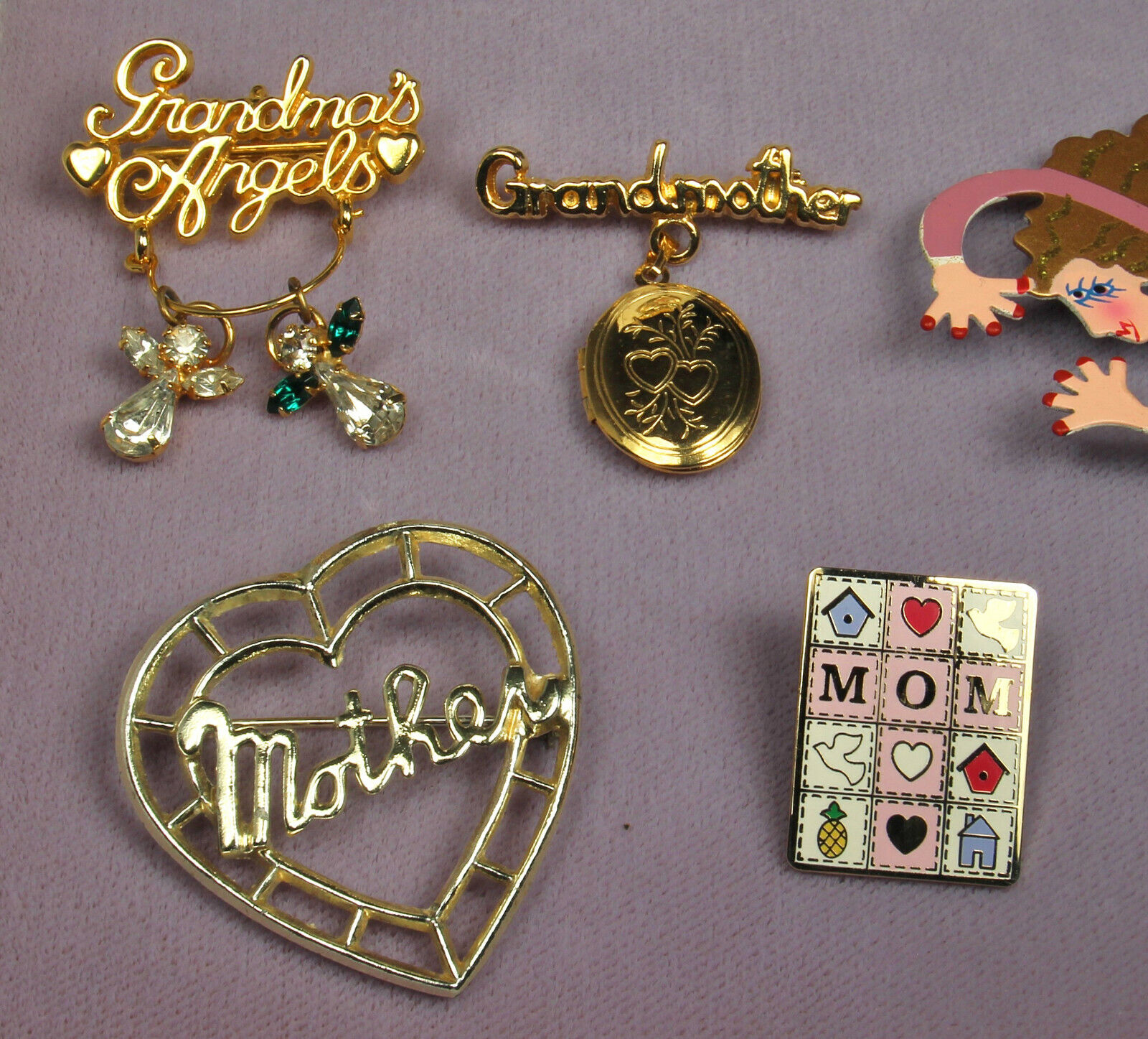 MOTHER GRANDMOTHER Jewelry LOT 16 pieces Hearts Locket Pins Pendants 1920s-Now Rossi AJMC Dillards - фотография #3