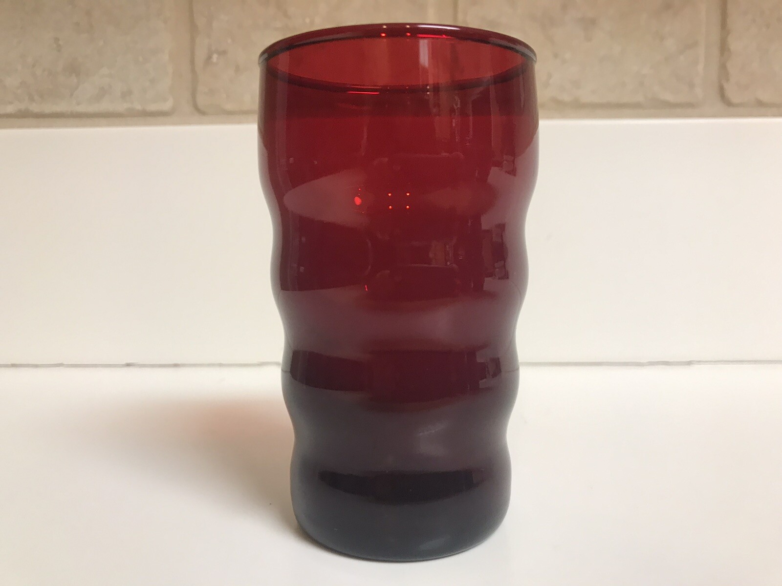 Anchor Hocking Royal Ruby Rippled Flat Juice Glasses Anchor Hocking - фотография #3