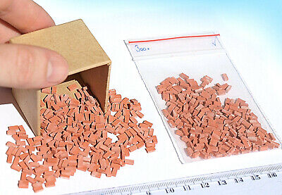 300+ Miniature Bricks Red O / HO scale model dollhouse diorama wargame 1:48 1:72 naaron88 01
