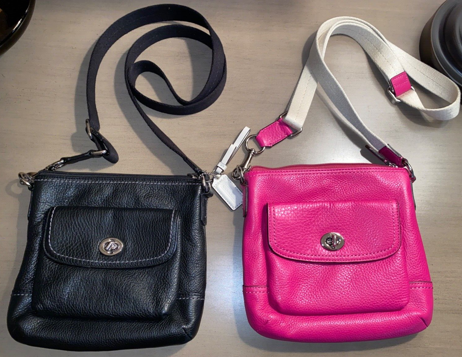 Lot of 2 COACH Park pebbled leather Swingpack crossbody bag purse 49170 EUC Coach Coach Park Swingpack