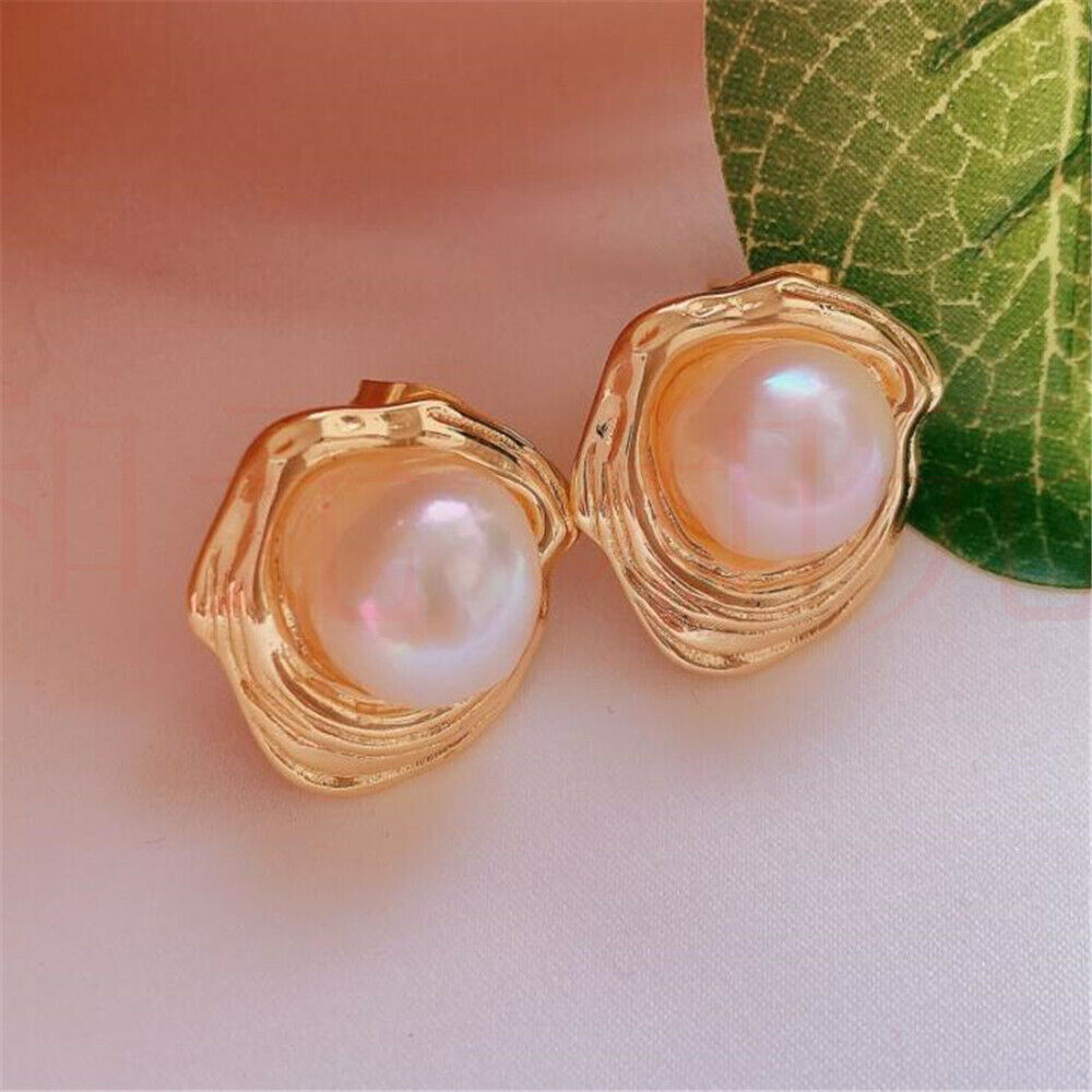 Natural Pearl gold Earrings eardrop 18K Chain girl Gift Fashion Jewelry Classic Unbranded 3