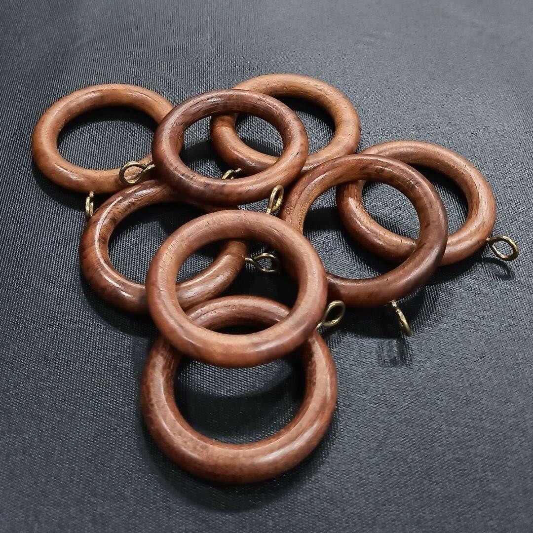 Wooden Curtain Drapery Rings  Wooden Curtain Rings with Round Eye Dark B 16 pcs. The Finial Company
