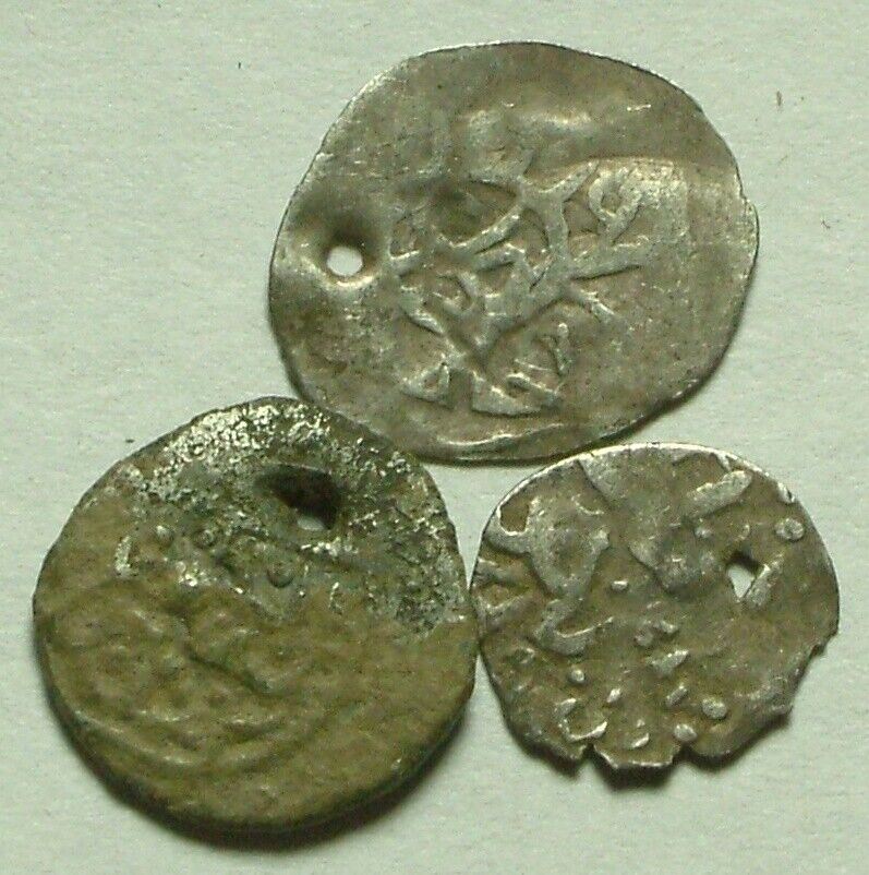 Lot of 3 Rare Original Ottoman Empire Turkey Silver akce pendant Coins AKCHE 15C Без бренда - фотография #4