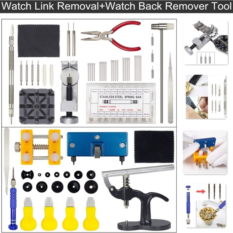 Wacth Repair Kit Bracelet Link Pin Remover Back Case Opener Watch Pess Set Tool Zistel 450-W