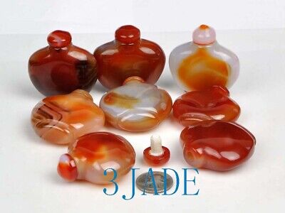 Wholesale 8 Carnelian / Red Agate Snuff Bottles Hand Carved Chinese Snuff Bottle Без бренда