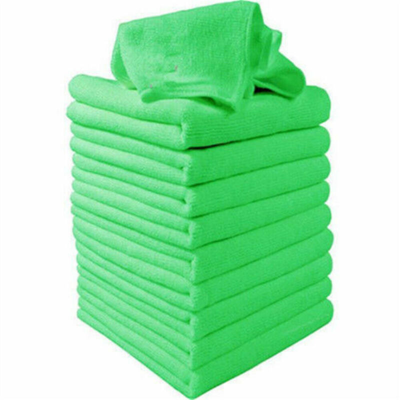 10pcs Green Microfiber Towel Car Cleaning Wash Drying Detailing Cloth No Scratch Unbranded Does Not Apply - фотография #3