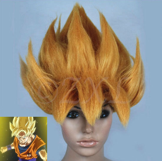 Dragonball Z Cosplay Wig Goku Super Saiyan Gold Japanese Anime Costume Halloween Unbranded