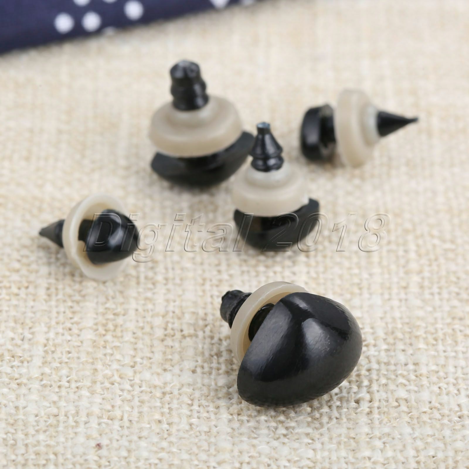 125Pcs 6*8mm-13*17mm Black Plastic Safety Nose For Doll Stuffed Animals Toys Unbranded Does Not Apply - фотография #8