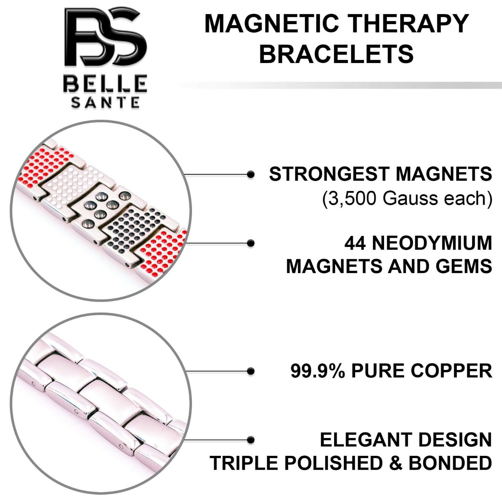 Amazing Magnetic Bracelet 44 Magnets Restore Energy Balance Power Christmas Gift Unbranded - фотография #9