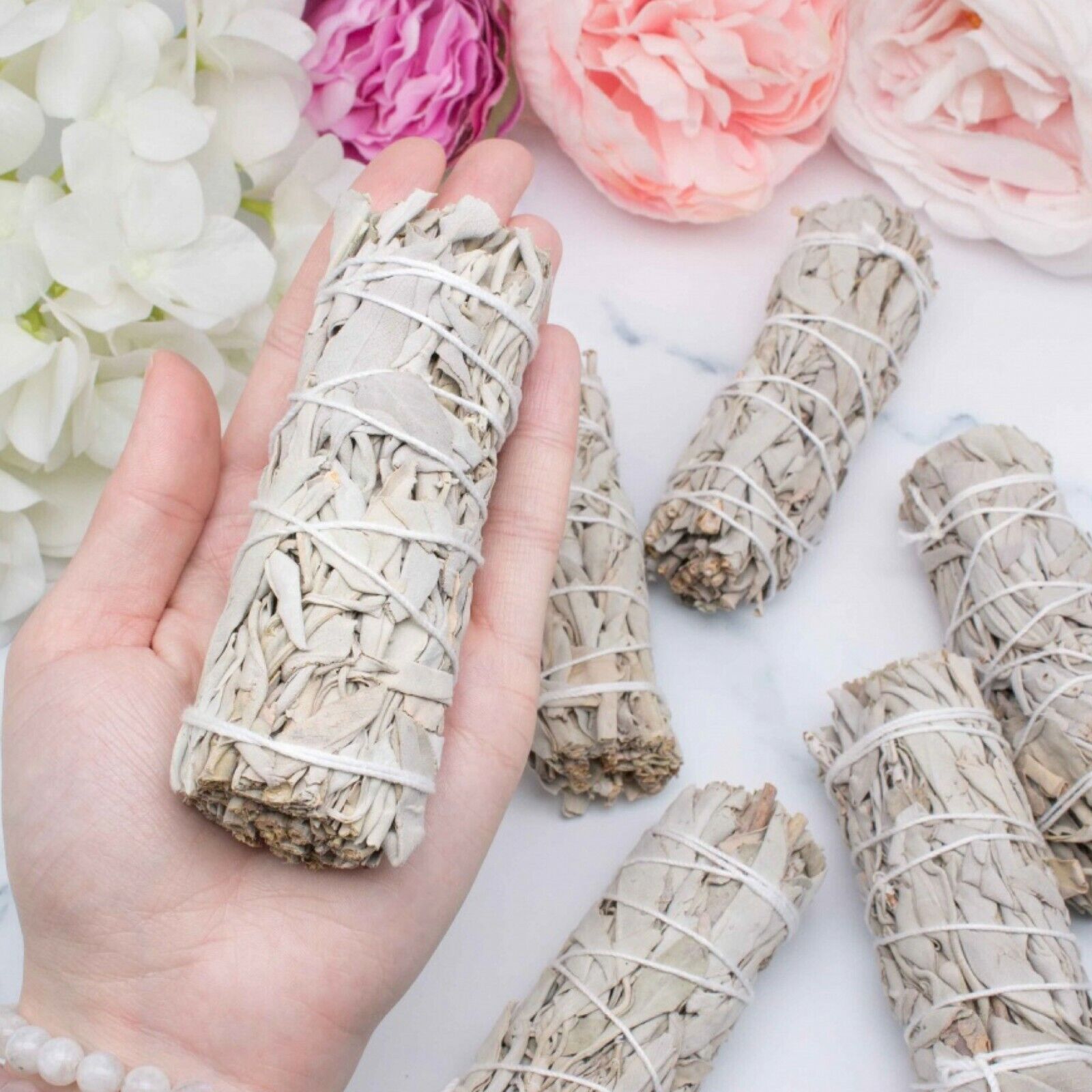 10X Cali White Organic Sage Smudge 4''-5'' Wands House Cleansing Negativity  Без бренда