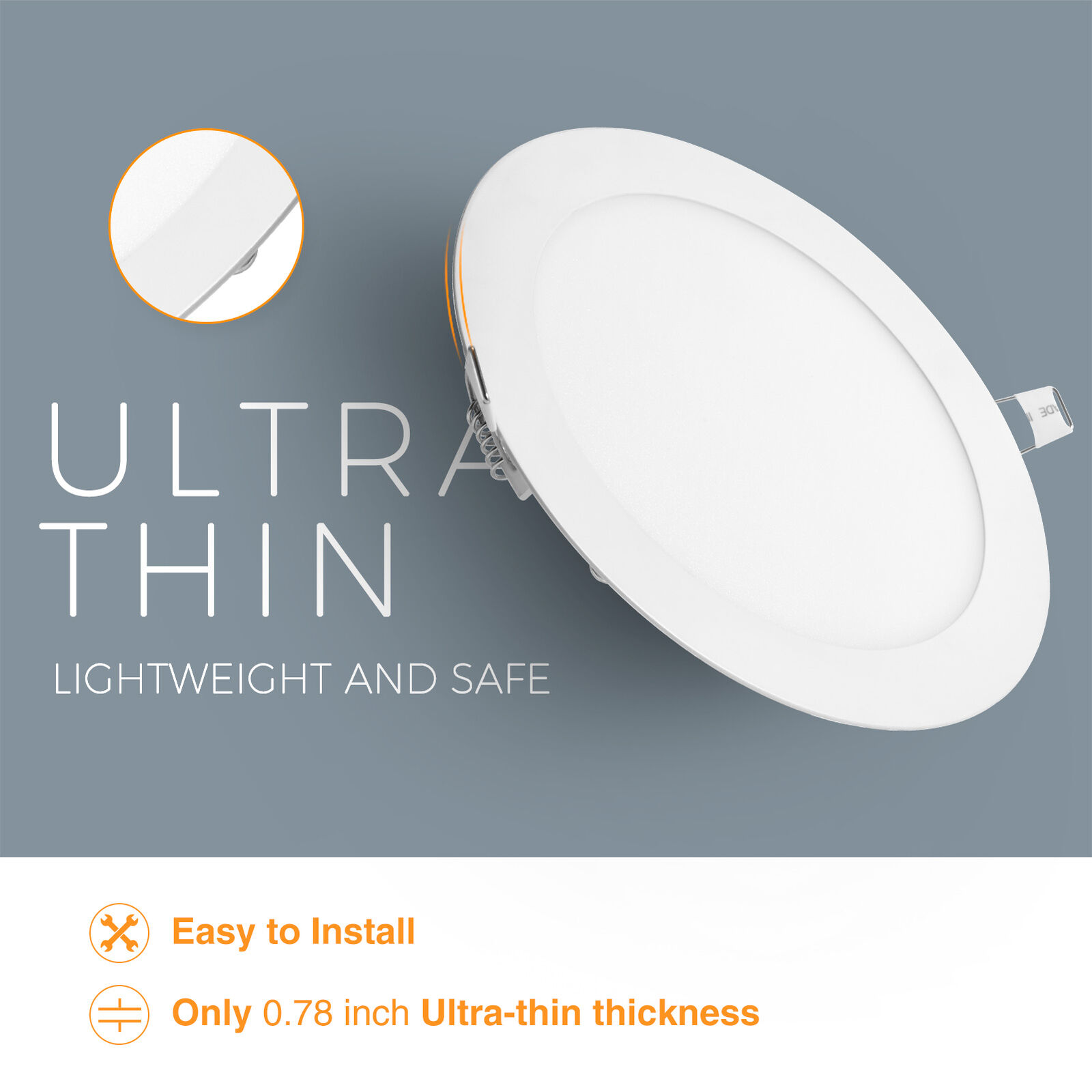 6 Pack 6 Inch LED Ceiling Lights Ultra-Thin Recessed Retrofit Kit 6000K Daylight Cutever Does not apply - фотография #3
