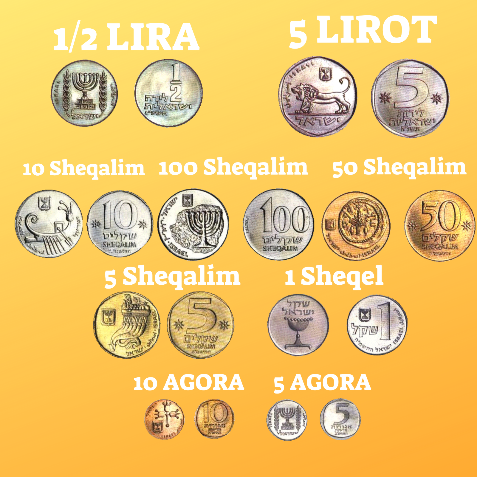 Lot of 9 Israel Sheqel & Lira Coins Israeli Coin World Coins Set Currency Money Без бренда - фотография #10