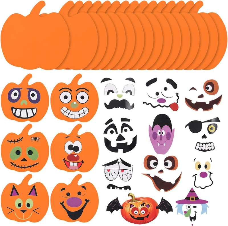 16 Kits Halloween Foam Pumpkin Craft Kits Foam Pumpkin Stickers Halloween Sticke Does not apply