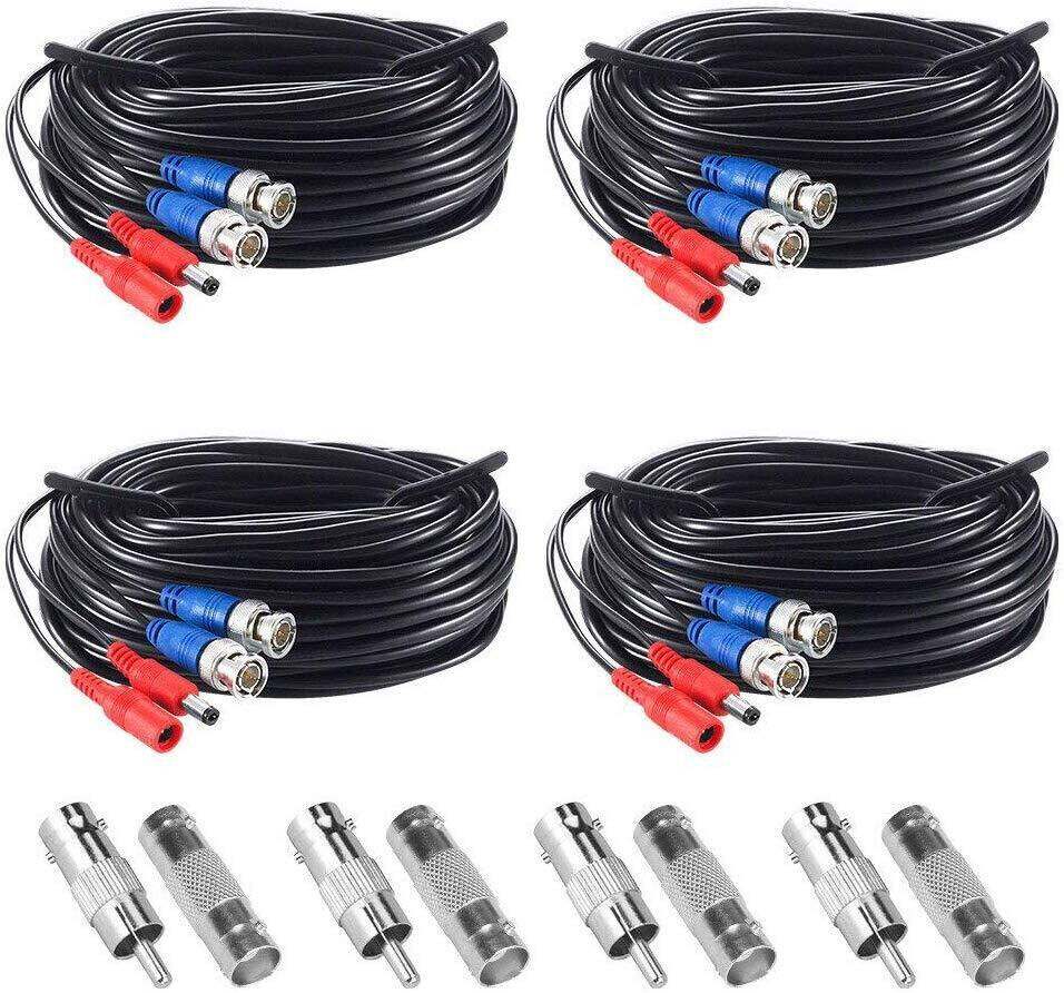 ZOSI 4 PCS 60FT 18M CCTV Security Camera Video Power BNC Cable Wires for DVR ZOSI Does Not Apply