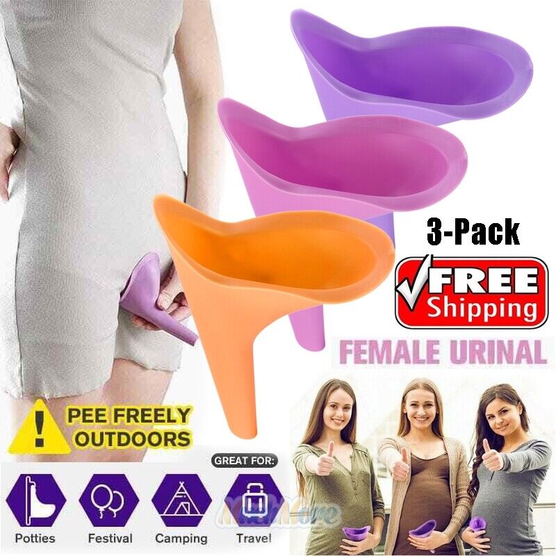 3xReusable Silicone Portable Urinal Women Female Travel Camping Stand Pee Device Unbranded Does Not Apply