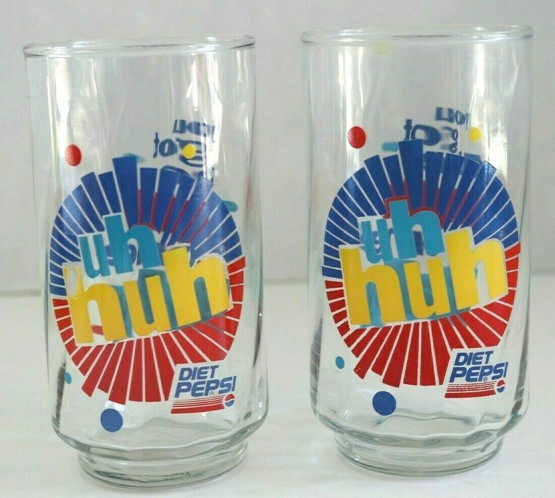 Set 2 Vintage UH HUH You Got the Right One Baby Diet Pepsi Glasses Ray Charles Pepsi - фотография #5