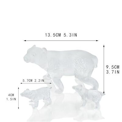 Set 3 Handmade Crystal Polar Bears Figurines Mom Baby Polar Bears Animals  Does not apply Does Not Apply - фотография #6