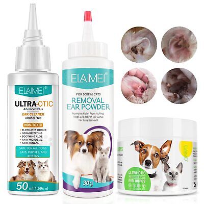 Dog Ear Cleaner 3PCS Dog & Cat Ear Cleaning SolutionPet Ear Wash Cle... SUPSERSR Does not apply