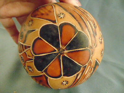 3 carved gourds cut dyed native birds fish birdhouse rattle decorative art craft Unbranded - фотография #11