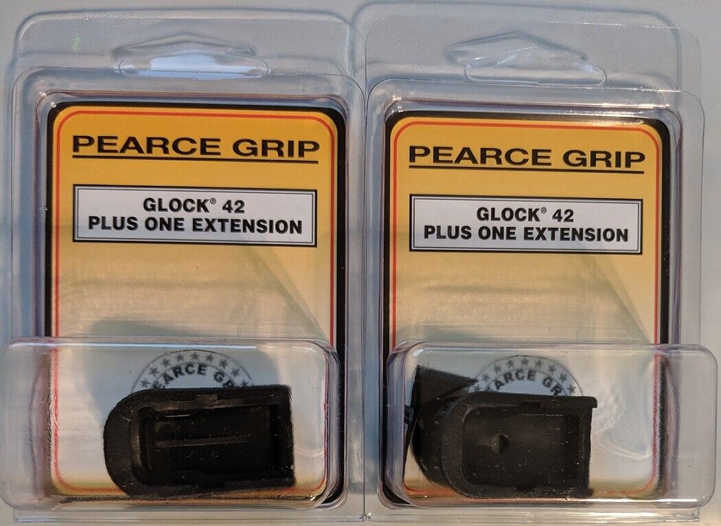 Lot of 2 - Pearce Grip Glock 42 Plus 1 Magazine Extension PG-42+ G42 Mag Ext Pearce Grip PG-42+