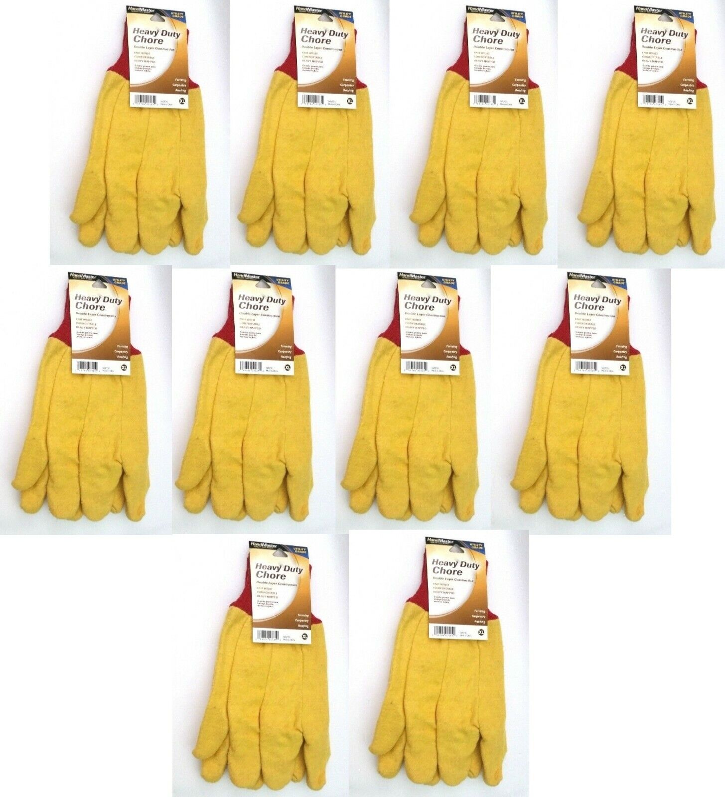 (10 Pairs) Roofing Carpentry Farming Utility Heavy Duty Chore Double Layer Glove MAGID GLOVE & SAFETY MFG. does not apply - фотография #9