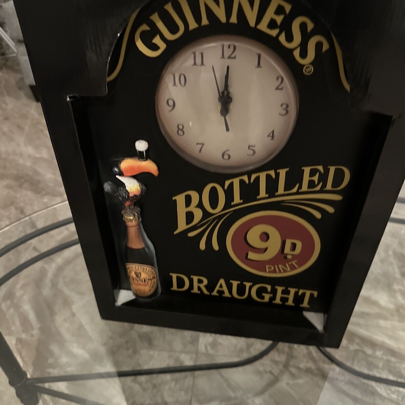 NEW Guinness Bottled 9D Pint Draught Wooden 3-D Clock - Dark Beer Sign 13x18” Guinness - фотография #10
