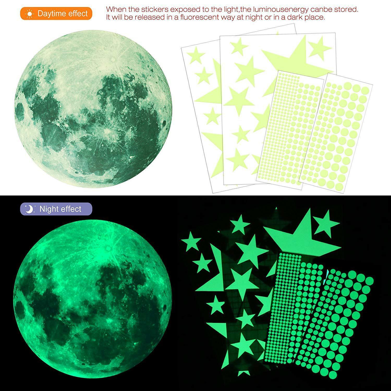 435 Glow in the Dark Stars Moon Luminous Wall Stickers 3D Decal Kid Room Decor Unbranded Does Not Apply - фотография #4