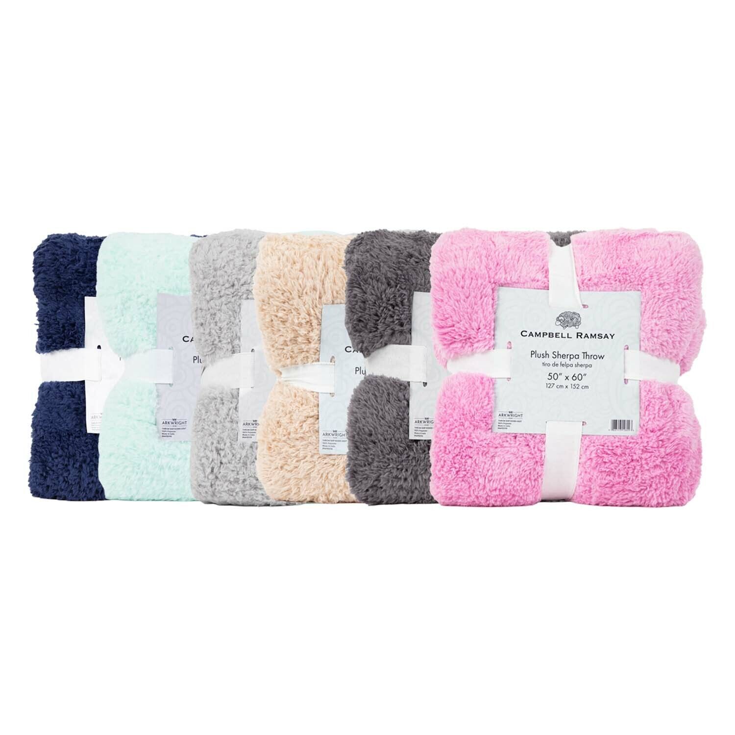 12 Pack of Plush Sherpa Throw Blankets, 50x60, 6 Solid Colors (2 of Each), Soft Campbell Ramsay Does Not Apply - фотография #2