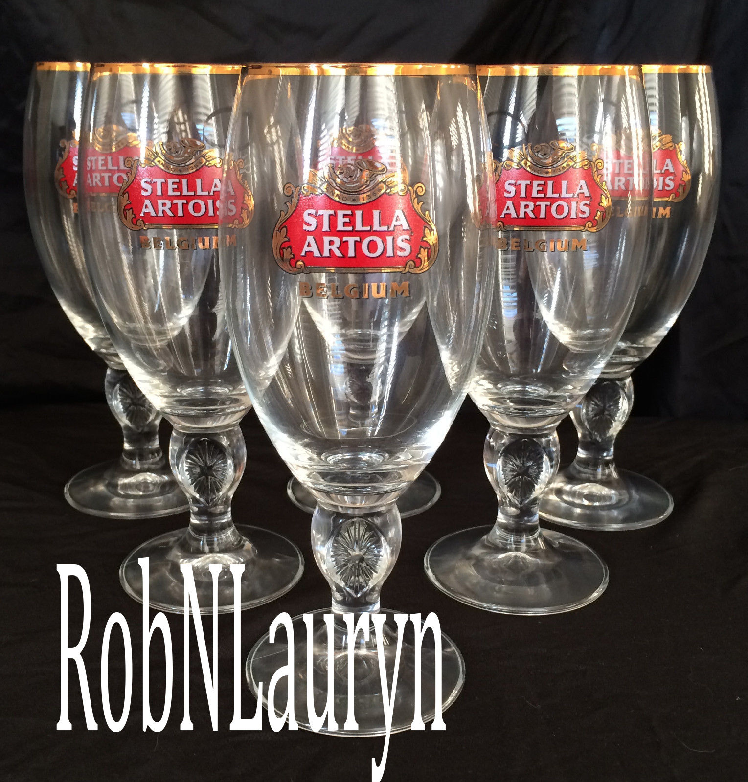 Stella Artois Chalice 40CL Set Of 6 Six Glasses Beer Pub Bar Pint BEST QUALITY Без бренда