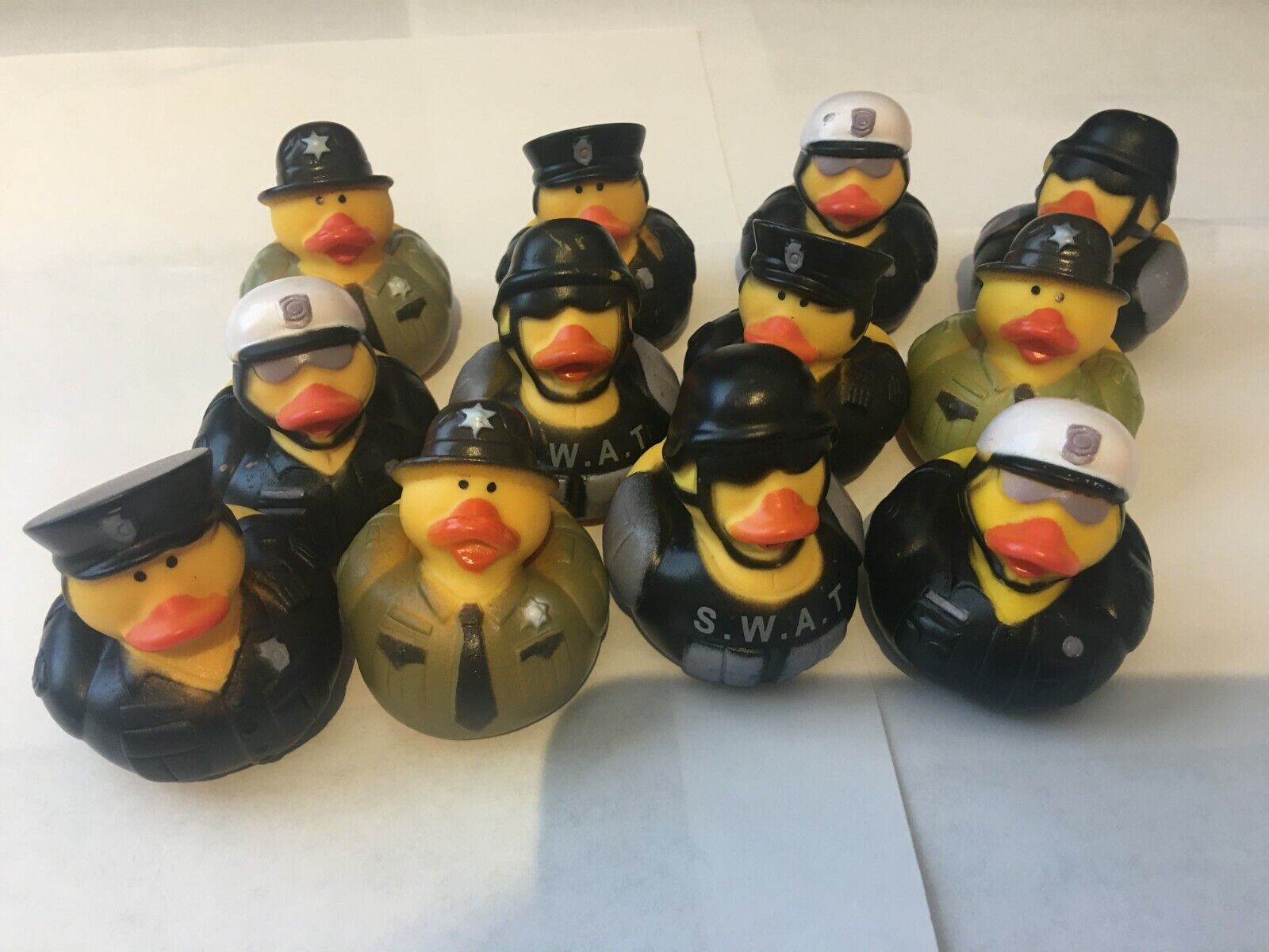 New 12 Lot RUBBER DUCKIES Police Law Enforcement SWAT Heroes Ducks Party 2" x 2" OTC 16/1295 - фотография #4