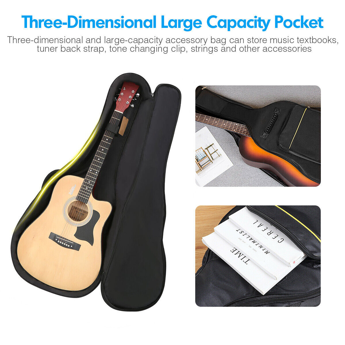 40"/41" Classical Acoustic Guitar Case Gig Bag Heavy Duty Thicken Soft Padded US Housmile Padded Protective Acoustic Guitar Gig Bag - фотография #5