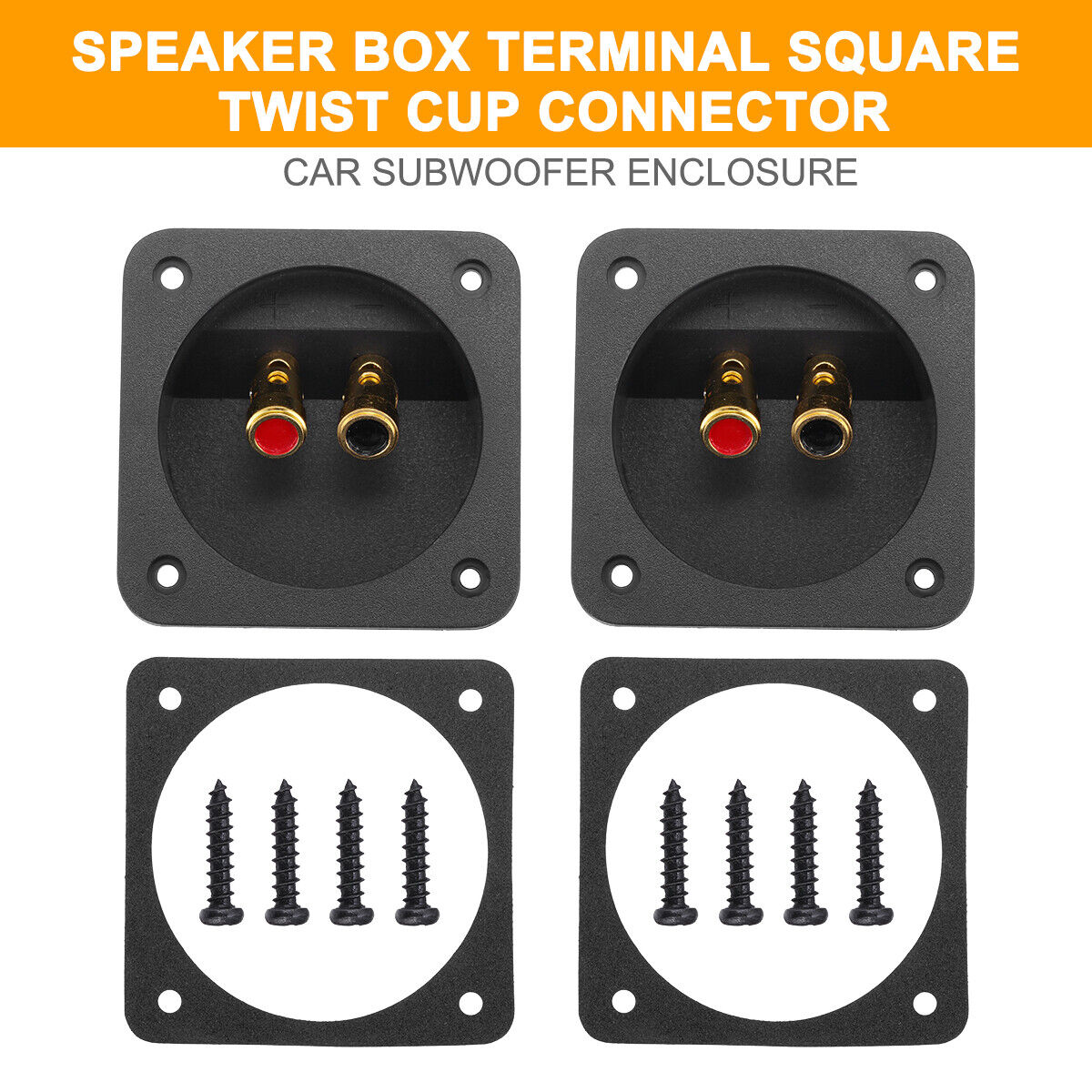 2 PACK SPEAKER BOX TERMINAL SQUARE TWIST CUP CONNECTOR SUBWOOFER ENCLOSURE WIRE Unbranded TC5MC X 2 - фотография #2