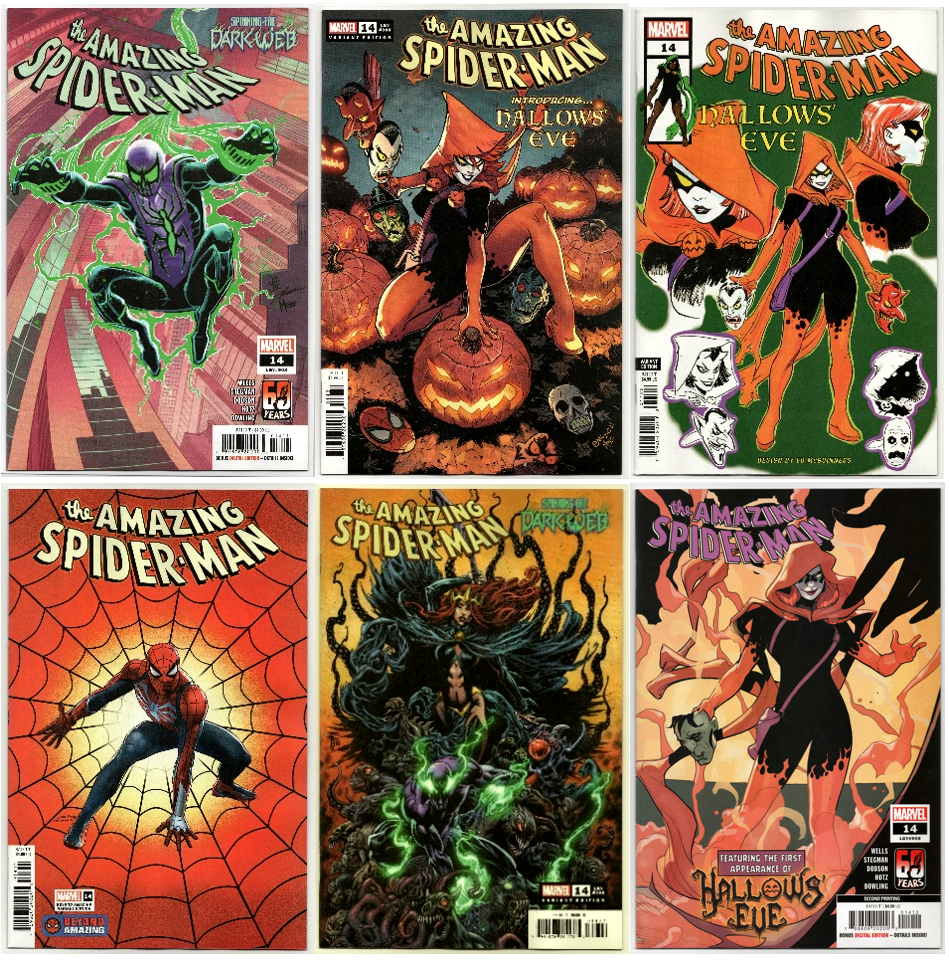 Amazing Spider-Man #14 MAIN ABCDE & 2nd Print Variant SET Lot 2022 Hallows Eve Без бренда