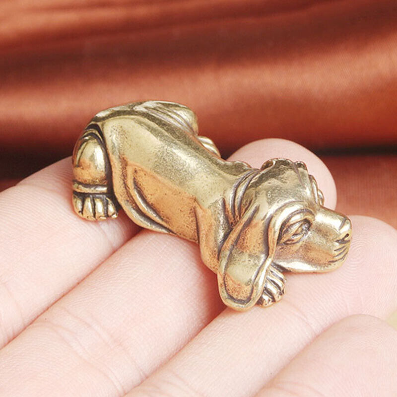 Tabletop Figurine Brass Dog Animal Statue Mini Sculpture Home Decor Gifts USA Unbranded - фотография #2