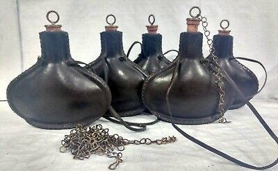 Leather Mashk Bottles Traditional Water Carrying Bags Antique Без бренда