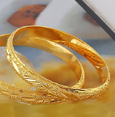 2 Pieces 24k Yellow Gold 7-1/2" Bracelets Womens Italian Cut 8mm Design D257 Devastating Designs