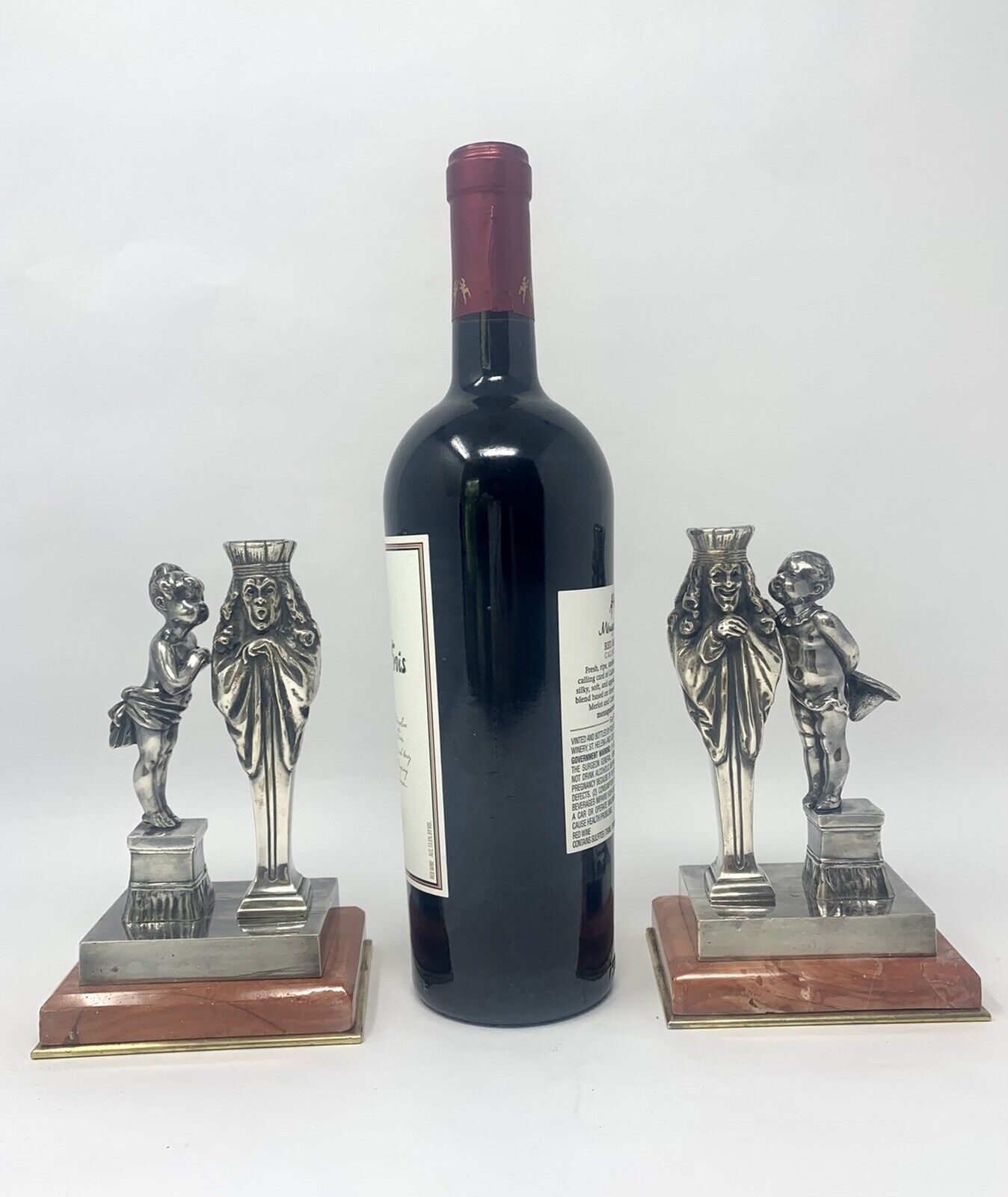  Rare Pair of antique French figural bronze candlesticks by Louis Kley Без бренда - фотография #12