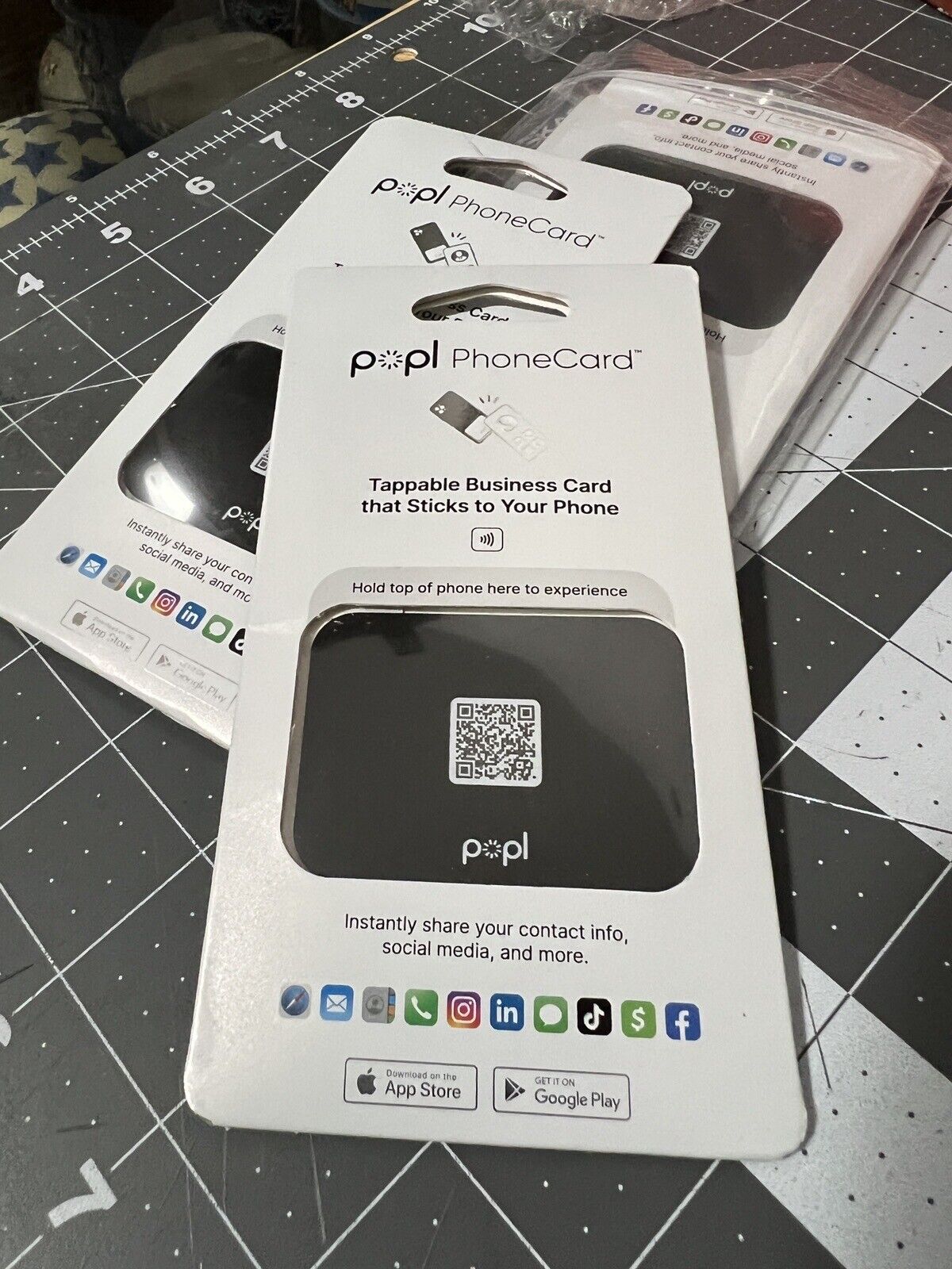 Popl Card Black w/ PopCode NFC Business Tag. Popl