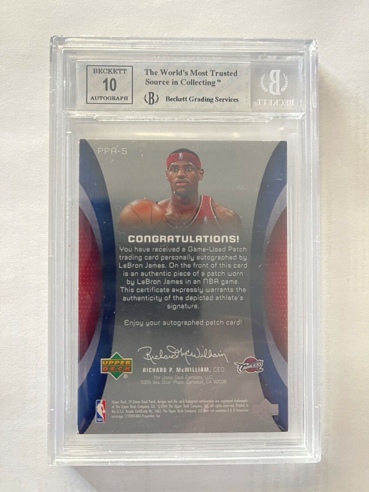 LEBRON JAMES 2004 SP GAME USED PATCH AUTO UD #3 AND #4 OF 10 BGS AUTHENTICATED Без бренда - фотография #4