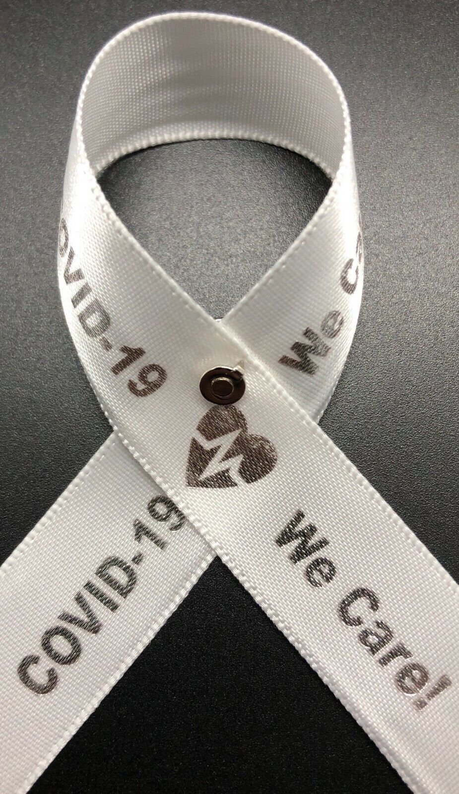 Five (5) Ribbon Pins To Support Health Care Workers for Pandemic Response White Ribbon for Pandemic - фотография #5