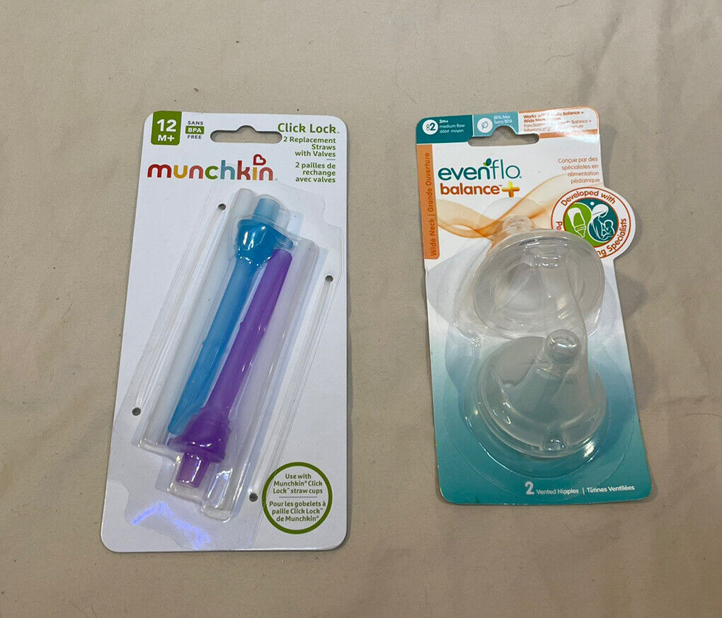 MSRP $55+ Baby Supply Lot 5 Sippy Cups, 2 Can Covers, Straws, Bottle Nipples, St Assorted - фотография #10
