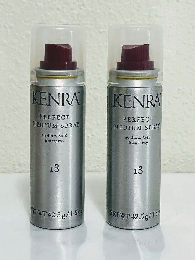 2 x Kenra Perfect  Medium Hairspray  #13 Travel Size 1.5 oz each Hair Spray   Kenra n/a