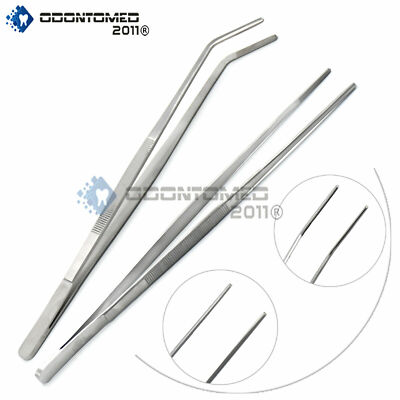 New 2 Pcs 12" 30cm Reptile Feeding Tongs Tweezers CVD + STR Stainless Steel Odontomed Does Not Apply - фотография #2