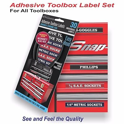 Adhesive TOOLBOX LABELS - Blue Edition  Fits all Craftsman Tool Chest & Drawers SteelLabels.com ATBX001B - фотография #4